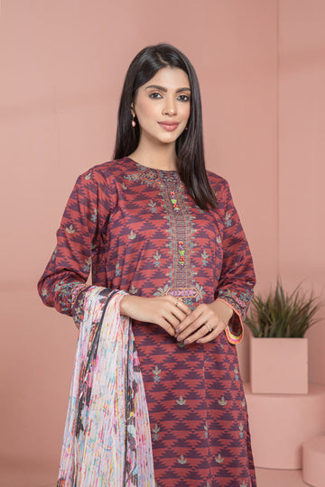Bonanza Satrangi Maroon Lawn Suit Rsk222p29 Eid Pret 2022 Online Shopping